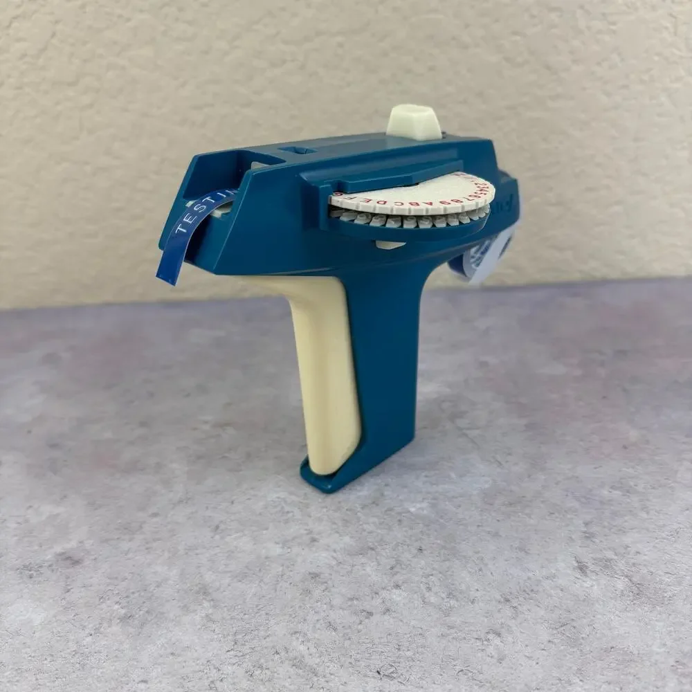 Vintage Dymo Home Label Maker Retro Blue Working Blue Tape Included